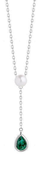 Něžný stříbrný náhrdelník s pravou perlou Pure Pearl 5336 66