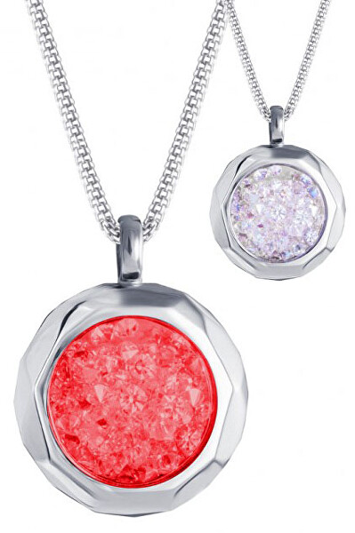 Ocelový náhrdelník s krystaly Duo Colour 7313 63