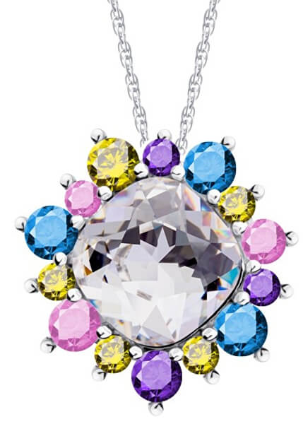 Pestrofarebný náhrdelník Flower 5240 70 (retiazka, prívesok)