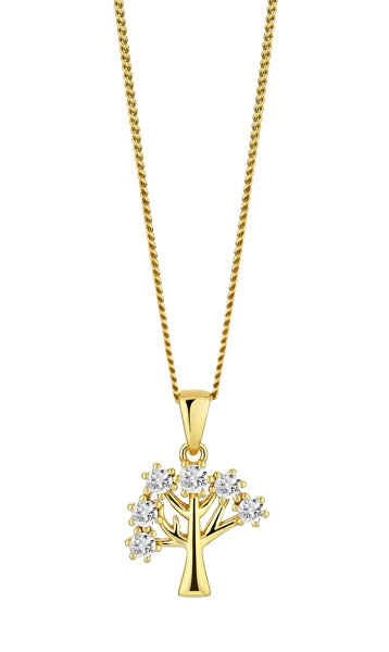 Vergoldete Halskette Lebensbaum mit Zirkonia 5376Y00