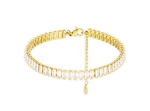 Bracciale in acciaio placcato in oro con zirconi Luxe Glamour 7472Y00