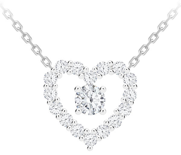 Romantický stříbrný náhrdelník First Love s kubickou zirkonií Preciosa 5302 00