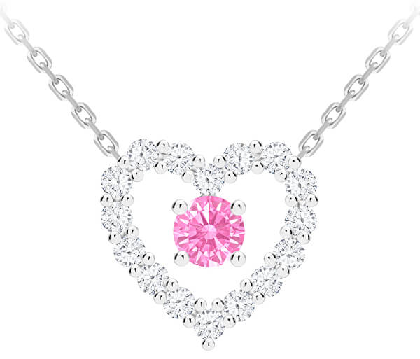 Romantický strieborný náhrdelník First Love s kubickou zirkónia Preciosa 5302 69