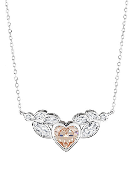 Romantický stříbrný náhrdelník s kubickou zirkonií Preciosa All I Love 5273 61