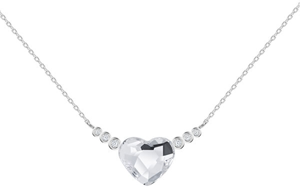 Romantische Silberkette Herz mit tschechischem Kristall Preciosa With Love 6144 00