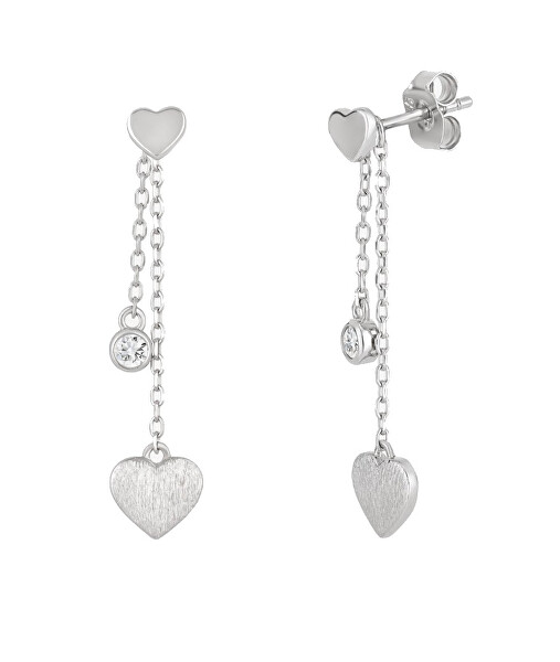 Eleganti orecchini in argento Sweetheart con zircone cubico Preciosa 5383 00