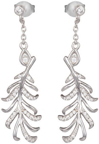Silberne Ohrringe mit Kristallen Joy 5189 00
