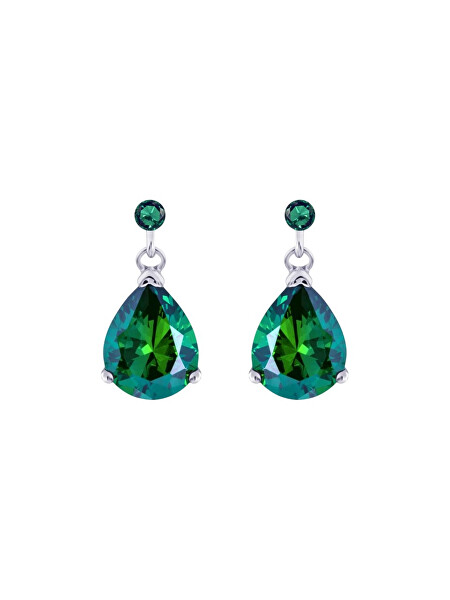 Cercei din argint cu zirconi Green Tree of Life 5221 66