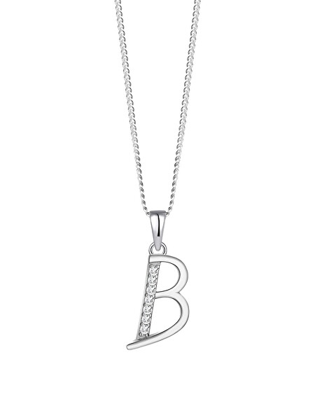 Strieborný náhrdelník písmeno "B" 5380 00B (retiazka, prívesok)