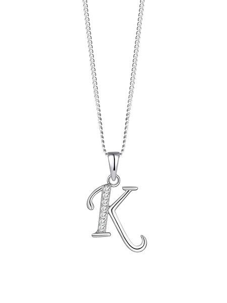 Ezüst nyaklánc "K" betű 5380 00K (lánc, medál)