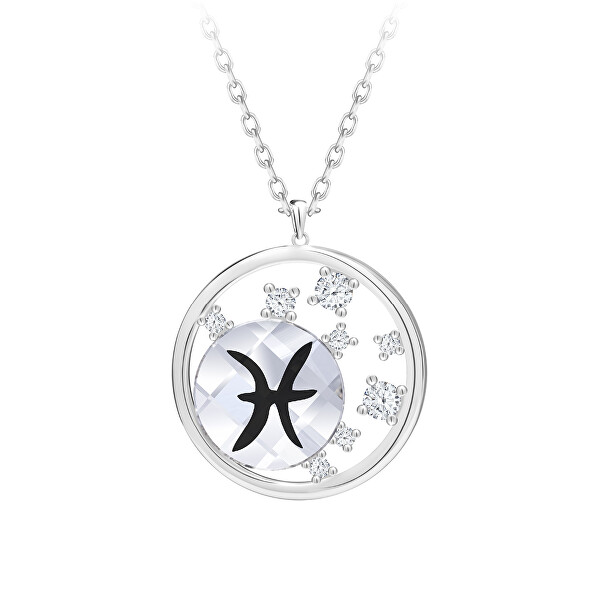 Stříbrný náhrdelník s českým křišťálem Ryby Sparkling Zodiac 6150 83 (řetízek, přívěsek)