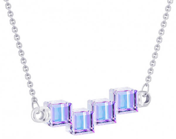 Ezüst nyaklánc kristályokkal Crystal Cubes 6062 43