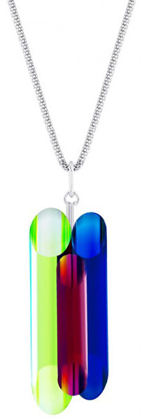 Strieborný náhrdelník s kryštálmi Neon Collection by Veronica 6074 70 (retiazka, prívesok)