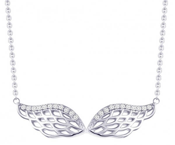 Collana in argento con zirconi Angel Wings 5217 00