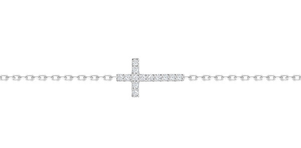 Bracciale d’argento Tender Cross con zirconi cubici Preciosa 5338 00