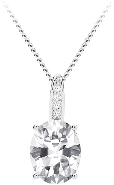 Trblietavý strieborný náhrdelník Tasmania s kubickou zirkónia Preciosa 5322 00 (retiazka, prívesok)
