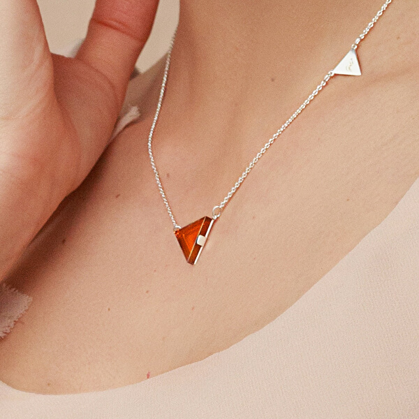 Elegantní stříbrný náhrdelník by Gabriela Koukalová Triangle N6270