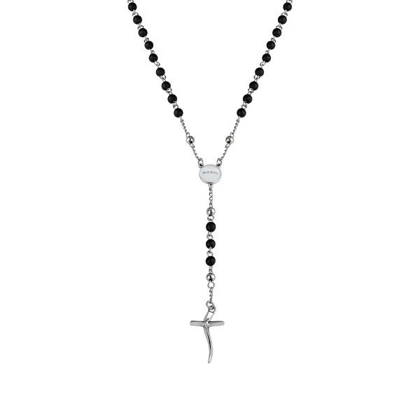 Nadčasový korálkový náhrdelník s křížkem Code TJ2990