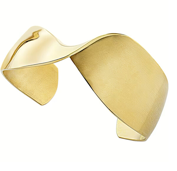 Brățară atemporală solidă placată cu aur pentru femei Retwist TJ3463