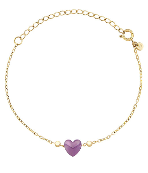 Affascinante bracciale placcato oro con cuore di ametista Candy TJ3601