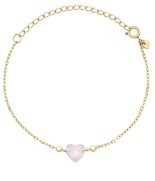 Affascinante bracciale placcato oro con cuore di giada Candy TJ3602