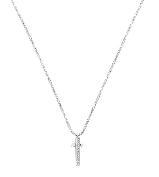 Štýlový pánsky náhrdelník s krížikom Light Row TJ3360