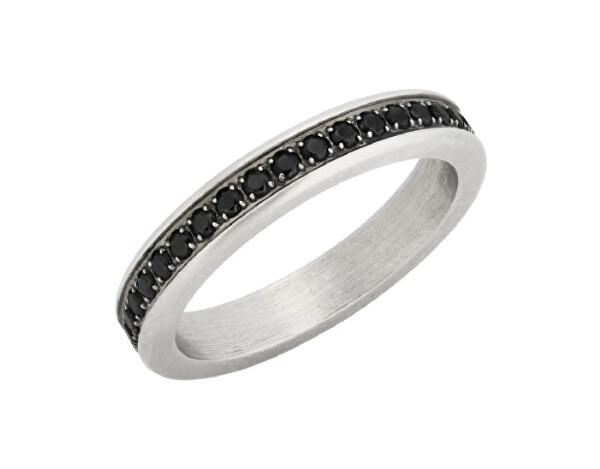 Stylový ocelový prsten se zirkony Light Row TJ336