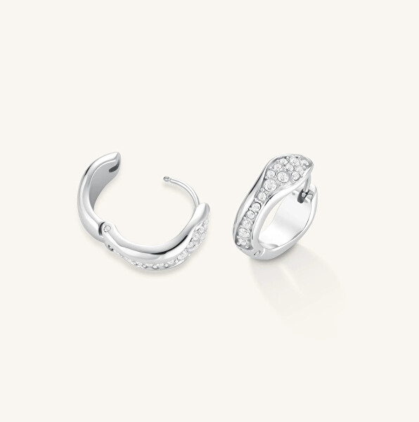 Elegantní ocelové kruhy s krystaly Pavé JEPFS-J1227