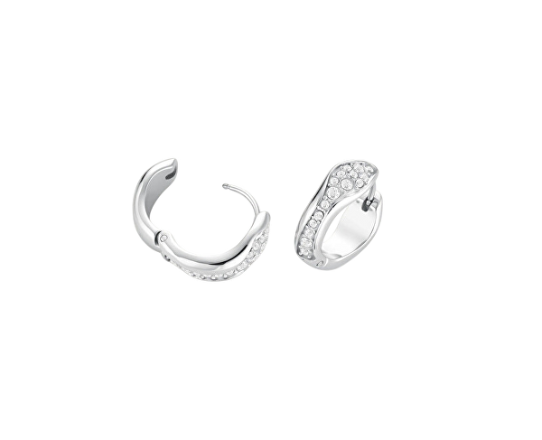 Elegantní ocelové kruhy s krystaly Pavé JEPFS-J1227