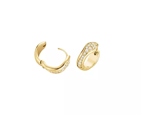 Elegantní pozlacené kruhy s krystaly Pavé JEPFG-J1226