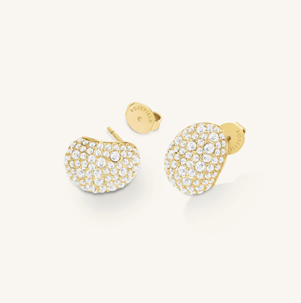 Elegantní pozlacené náušnice s krystaly Mini Pavé JEMPG-J1223