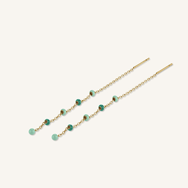 Divatos hosszú, aranyozott fülbevaló Emerald JEETG-J722