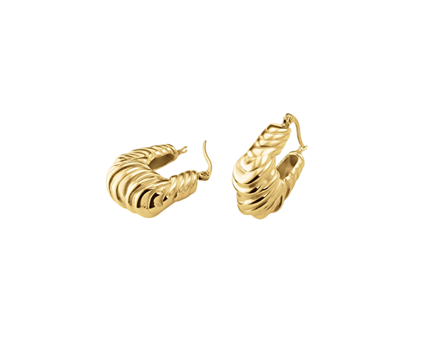 Fashion pozlacené oválné náušnice Statement JESKG-J1054