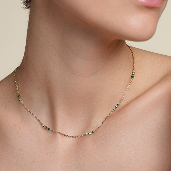 Jemný pozlátený náhrdelník Emerald JNEDG-J719