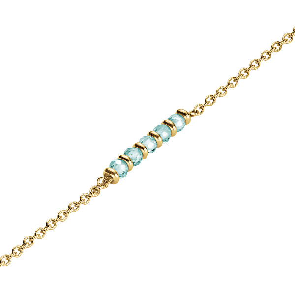 Colier delicat placat cu aur cu mărgele albastre Essentials JNBRG-J812
