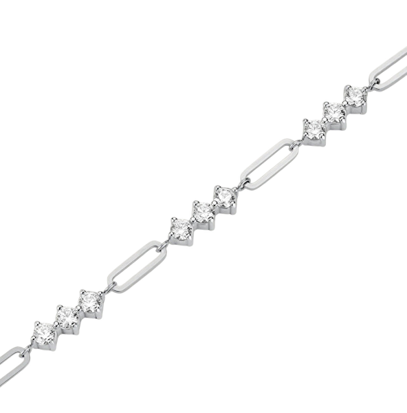 Luxusní ocelový náhrdelník s krystaly Graduated JNGCS-J1019