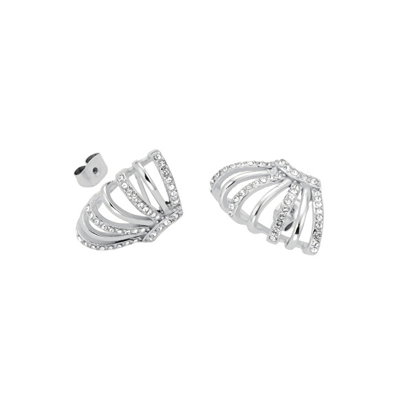 Oslnivé ocelové náušnice s krystaly Swarovski JECCS-J1030