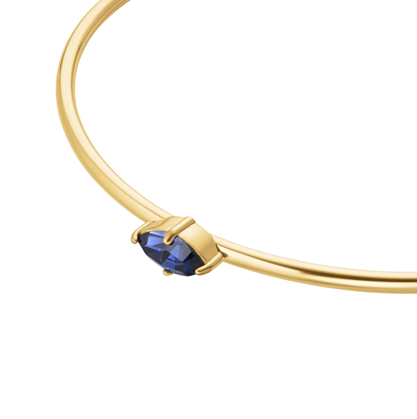 Otevřený pevný náramek s modrým Swarovski krystalem JBMMG-J1241