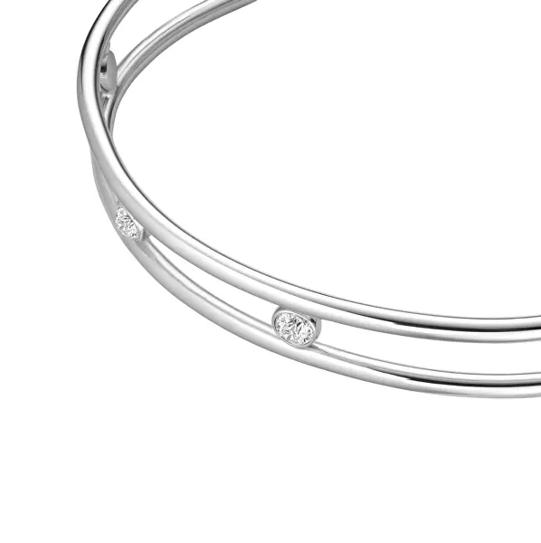 Otevřený pevný náramek s třpytivými krystaly JB4CS-J1175