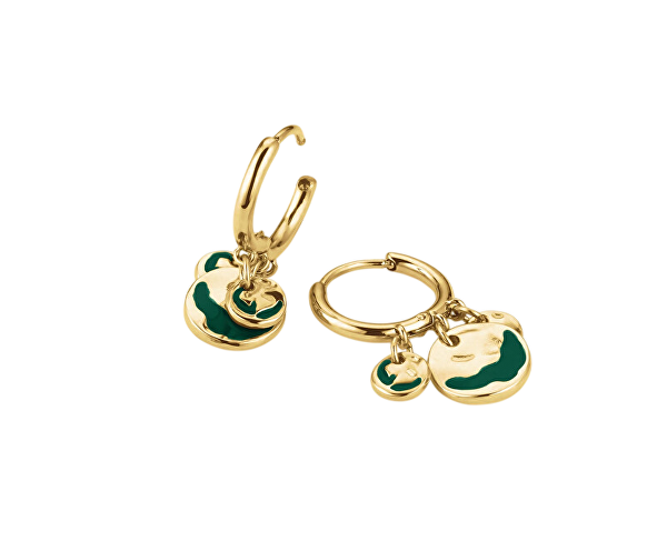 Půvabné pozlacené náušnice kruhy Emerald JEEWG-J725