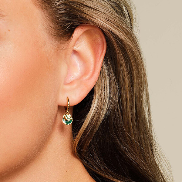 Incantevoli orecchini placcati oro cerchi Emerald JEEWG-J725