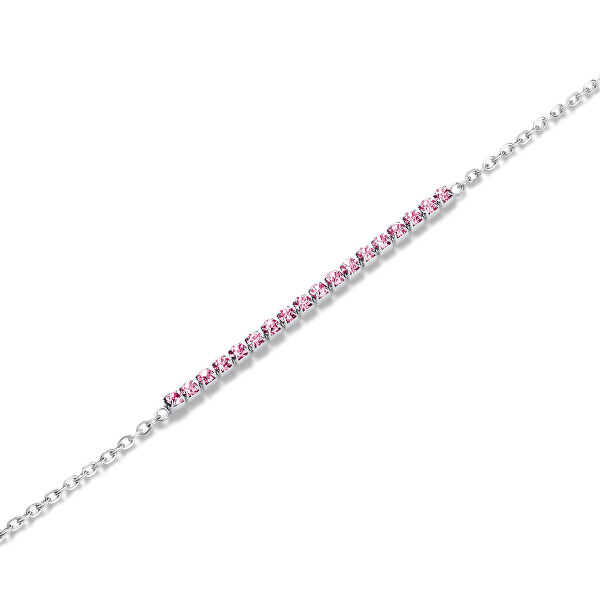 Affascinante bracciale in acciaio con cristalli rosa Tennis JBTRS-J911