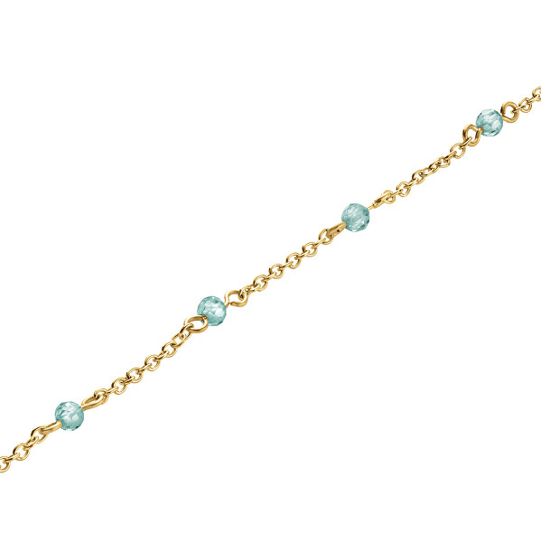 Szép aranyozott karkötő kék gyöngyökkel Essentials JBBSG-J814