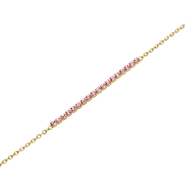 Affascinante bracciale placcato oro con cristalli rosa Tennis JBTRG-J905