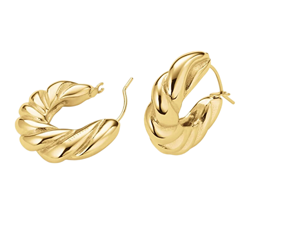 Slušivé pozlacené náušnice Twisted JETHG-J972