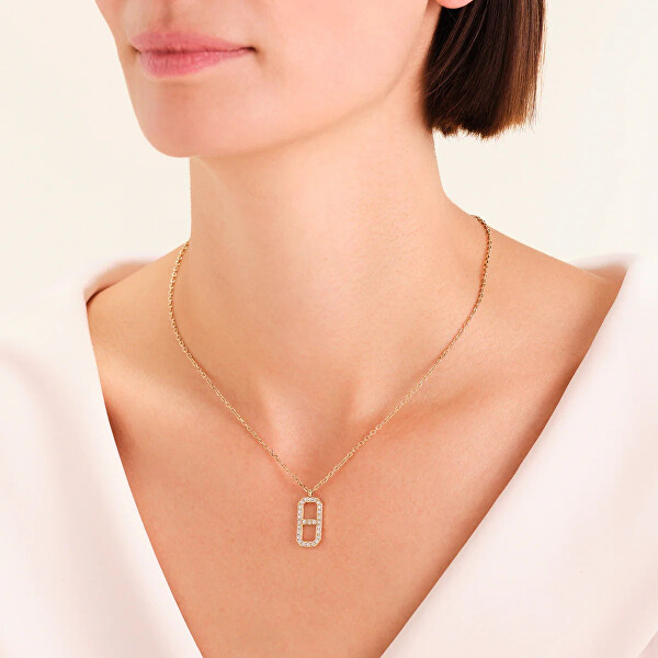 Slušivý pozlacený náhrdelník Fine Octagon JNOCG-J1183