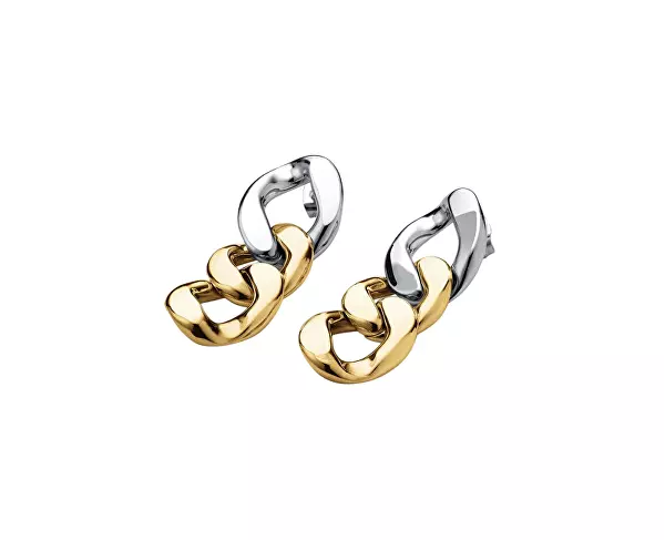 Stylové bicolor visací náušnice z oceli JEDCG-J713