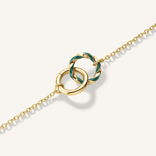 Collana elegante in acciaio placcato oro Emerald JNEDG-J714