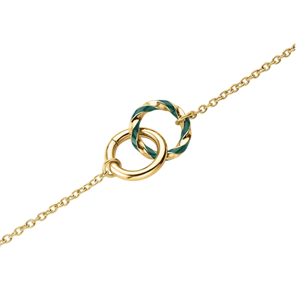 Stylový pozlacený náhrdelník z oceli Emerald JNEDG-J714