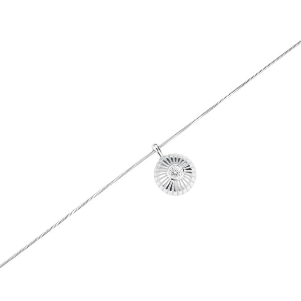 Třpytivý ocelový náhrdelník s přívěskem Solitaire JNBCS-J1207